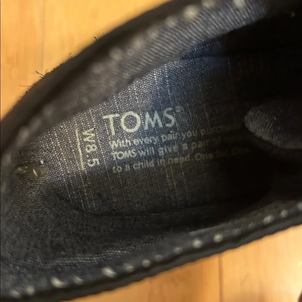 Toms Desert Wedge Ankle Boots Black and Burlap size women’s 8.5